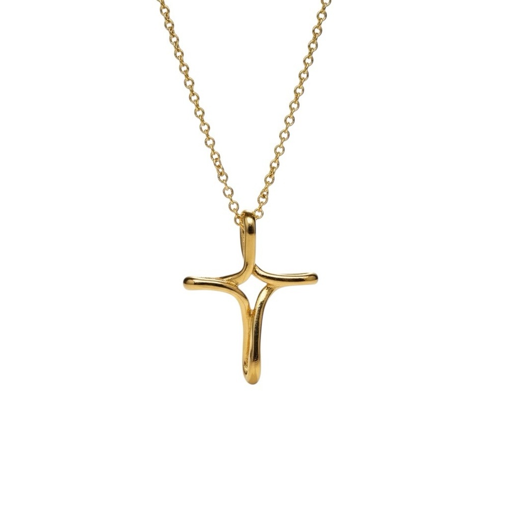 Cookie Lee Gold-tone Adjustable Cross Religious Adjustable Necklace